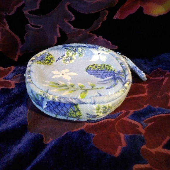 Tropical canvas coin purse 4 inches round - Picture 3 of 5